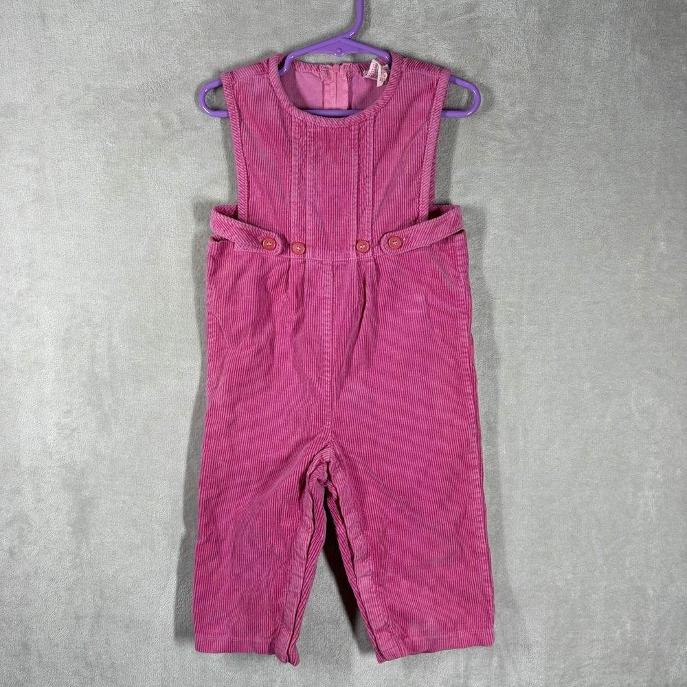 Vintage Toddler Pink Corduroy Overall Jumpsuit Size 24M Cotton Retro 80s 90s